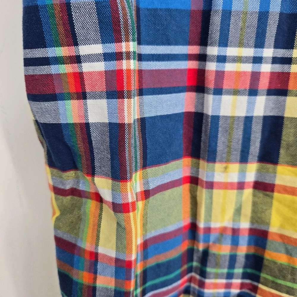 Polo Ralph Lauren 100% Cotton Red Yellow Blue Plaid Button-Down Shirt Mens XLT